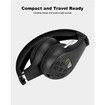 Portable Personal FM Radio Headphones with Best Reception, Wireless Headset FM Radio Ear Muffs for Walking, Jogging, Black