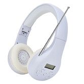 Portable Personal FM Radio Headphones with Best Reception, Headset FM Radio Ear Muffs for Walking, Jogging, White
