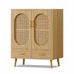 ALFORDSON Buffet Sideboard Rattan Storage Cabinet Cupboard Doors Drawers Pantry