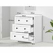 ALFORDSON Chest of Drawers 3 Drawer Storage Cabinet Bedside Table Hamptons White