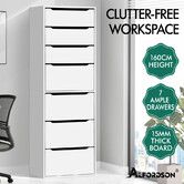 ALFORDSON Chest of 7 Drawers Office Storage Cabinet Tallboy Bedroom White