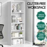 ALFORDSON Office Storage Cabinet 5 Shelves Bookcase Tallboy Bedroom Black