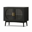 ALFORDSON Buffet Sideboard Cupboard Cabinet Storage Fluted Doors Black Pantry