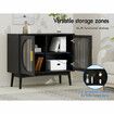 ALFORDSON Buffet Sideboard Cupboard Cabinet Storage Fluted Doors Black Pantry