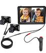 7 inch 8 LED AHD light sensor Rear Seat Backseat View Car Dual Cameras HD1080P Split Screen 360 Wide Dual View Infrared Night Vision Rear Facing Mirror