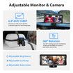 6.86inch 8 LED light sensor Rear Seat Backseat View Car Camera HD1080P Split Screen 360 Wide Dual View Infrared Night Vision Rear Facing Mirror