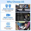 6.86inch 8 LED light sensor Rear Seat Backseat View Car Camera HD1080P Split Screen 360 Wide Dual View Infrared Night Vision Rear Facing Mirror