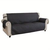 Waterproof Sofa Cover Couch Covers For 3 Cushion Couch,Soft Washable Slipcover with Pockets And Straps,Thick Furniture Protector Color Black