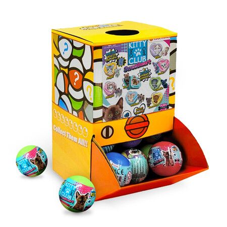 40X Kitty Club Sweet  Cat Toy Capsules 50mm Collectible Gacha w Display Box