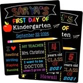 First Last Day School Sign Board Double Sided Reusable Chalkboard Preschool Kindergarten Back to School Keeper Erasable Surface Christmas Gift
