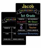 First Last Day School Sign Board Double Sided Reusable Chalkboard Preschool Kindergarten Back to School Keeper Erasable Surface Christmas Gift