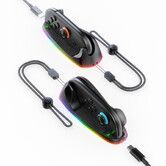 Black Switch 2 Joy Con Dazzling RGB Lighting Mouse Dock Rechargeable Controller Transform Joy-Con into Mouse Versatile Charging and Gaming