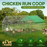 Chicken Coop Run Hen House Rabbit Hutch Pet Dog Cat Cage Playpen Fence Puppy Pen Bunny Ferret Poultry Home Walk In Enclosure Nest Shelter 218x103cm