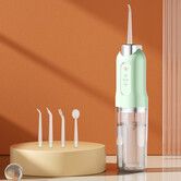 Electric Water Flosser Cordless for Teeth 3 Modes 4 Jet Tips Cleaning and Flossing Water Dental Portable Floss Irrigator for Men Women, Green