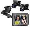 5inch 8 LED AHD light sensor Rear Seat Backseat View Car Dual Cameras HD1080P Split Screen 270 Wide Dual View Infrared Night Vision Rear Facing Mirror