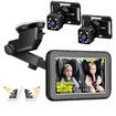 5inch 8 LED AHD light sensor Rear Seat Backseat View Car Dual Cameras HD1080P Split Screen 270 Wide Dual View Infrared Night Vision Rear Facing Mirror