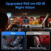 5inch 8 LED AHD light sensor Rear Seat Backseat View Car Dual Cameras HD1080P Split Screen 270 Wide Dual View Infrared Night Vision Rear Facing Mirror