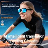 Smart Bluetooth Audio Sunglasses Ai Translate Cycling Sport Surround Sound UV Glasses Color Blue