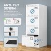 4 Drawer File Cabinet Steel Office Storage Metal White Chest Cupboard Vertical Filing Organiser Locking Unit Furniture for Letter Legal A4 F4 Document