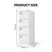 4 Drawer File Cabinet Steel Office Storage Metal White Chest Cupboard Vertical Filing Organiser Locking Unit Furniture for Letter Legal A4 F4 Document