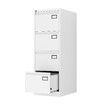 4 Drawer File Cabinet Steel Office Storage Metal White Chest Cupboard Vertical Filing Organiser Locking Unit Furniture for Letter Legal A4 F4 Document
