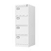 4 Drawer File Cabinet Steel Office Storage Metal White Chest Cupboard Vertical Filing Organiser Locking Unit Furniture for Letter Legal A4 F4 Document