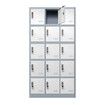 15 Doors Locker Cabinet Steel Storage Cupboard Metal File Organiser Home School Garage Office Gym Dorm Student Employee Staff Locks Card Slots 185cm