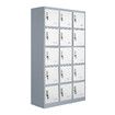 15 Doors Locker Cabinet Steel Storage Cupboard Metal File Organiser Home School Garage Office Gym Dorm Student Employee Staff Locks Card Slots 185cm