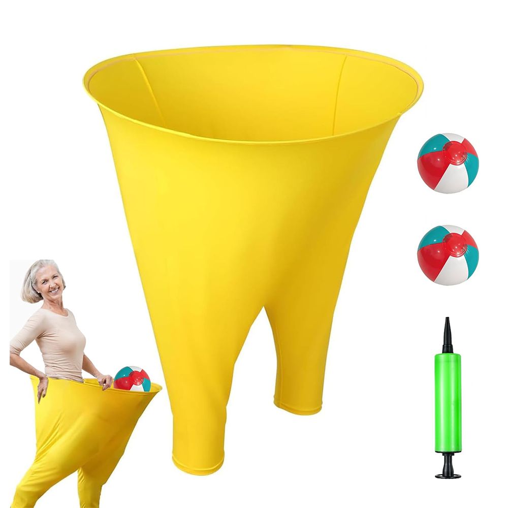 Granny Pants Yard Game, Granny Pants Outdoor Game with 2 Bouncy Balls, Giant Outdoor Recreational Tossing Games for Men Women, Yellow