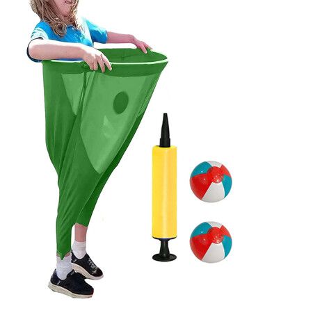 Granny Pants Yard Game, Granny Pants Outdoor Game with 2 Bouncy Balls, Giant Outdoor Recreational Tossing Games for Men Women, Green