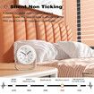 Small Analog Alarm Clocks, Battery Operated Desk Clock with Light, Adjustable Angle for Bedroom Living Room Decor (White)