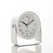 Small Analog Alarm Clocks, Battery Operated Desk Clock with Light, Adjustable Angle for Bedroom Living Room Decor (White)