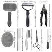 Pet Brush For Shedding Grooming,9 Pcs Pet Hair Brush Kit With Nail Clippers And File Brush Comb For All Small And Large Dogs,Cats Color Blue