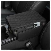 Car Center Console Cover,Microfiber Leather Car Armrest Cover Cushion with 2 Storage Bags,Car Armrest Storage Box Car Interior Accessories (Black)