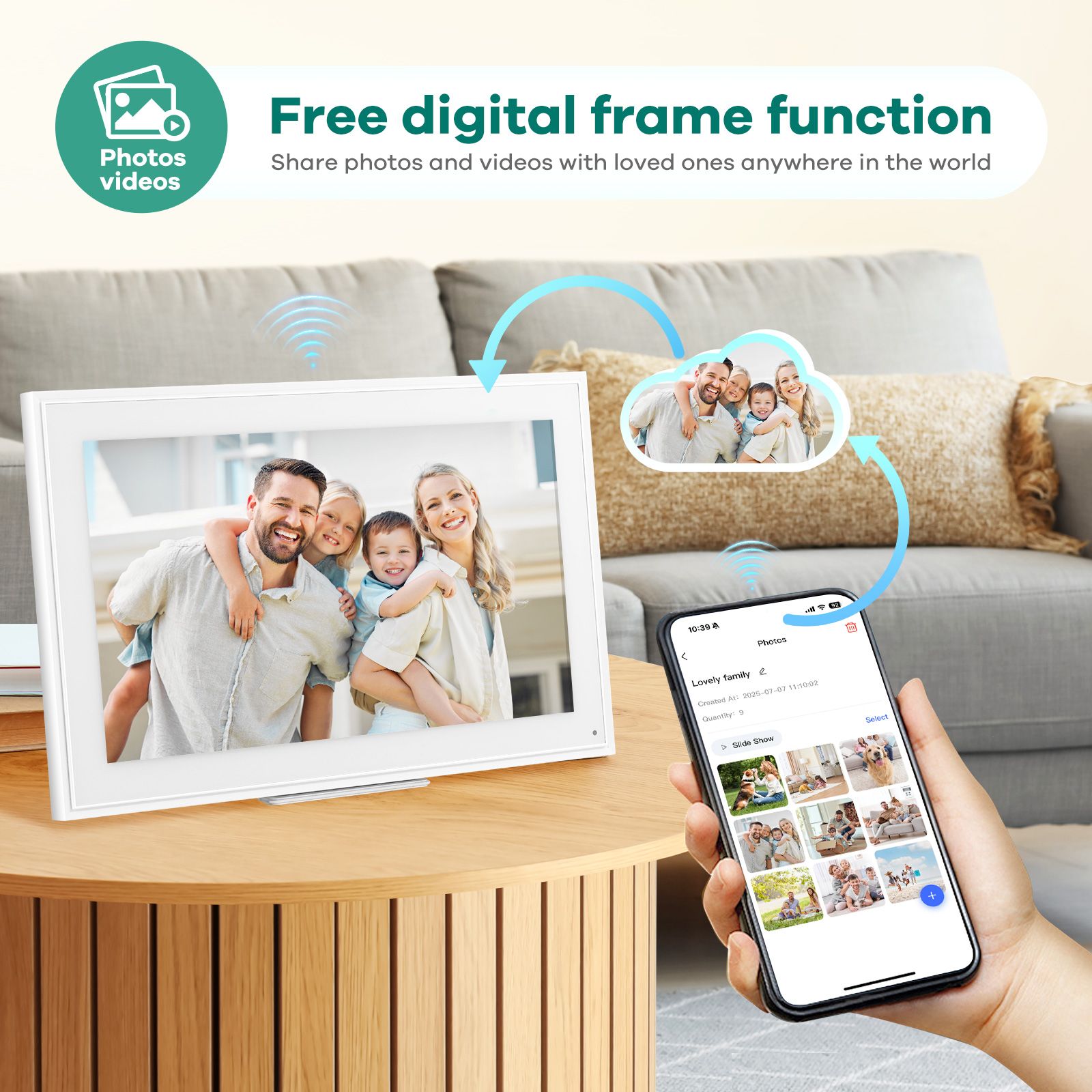 WiFi Wall Digital Calendar Planner 15.6 Inch Touch Screen Chore Chart Smart Electronic HD IPS Display Family Meal Schedule Organiser Video Photo Frame