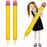 2 Pack 112cm*8 Back to School Balloons Pencil PVC Large Yellow Classroom Kickoff Teacher Student First Day Party Supplies Christmas Gift COL Yellow