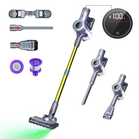 Cordless Vacuum Cleaner 250W 28Kpa, 40 Mins Max Runtime Rechargeable Powerful Suction Handheld Vacuum for Home, Hard Floor, Carpet, Shutters, Pet Hair