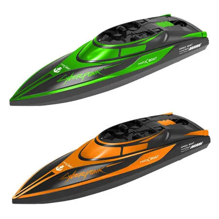 RC Boat for Kids 2Pcs Remote Control Boats Night Glowing Toys Waterproof Rechargable Battery for Pools Lakes Outdoor Play Gifts