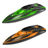 RC Boat for Kids 2Pcs Remote Control Boats Night Glowing Toys Waterproof Rechargable Battery for Pools Lakes Outdoor Play Gifts