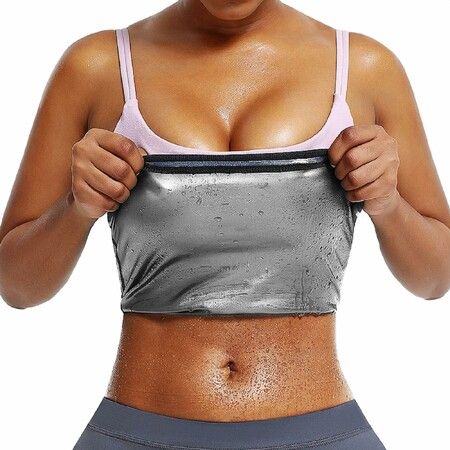 Sauna Suit Waist Trimmer for Women Waist Trainer Sweat Band for Stomach Belt Lower Belly Plus Size,Silver Large/XLarge Size