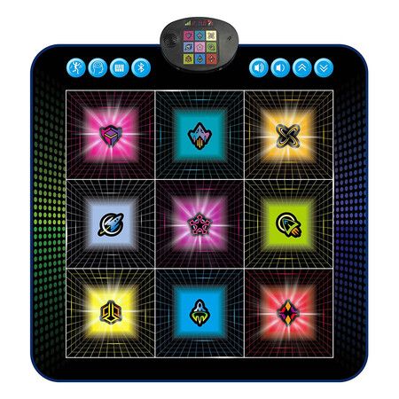 Light Up Dance Mat, Toy Gift for Girls Boys Age 3 to 10, Dance Pad 9 Light Up Buttons and , Music Pad 4 Game Modes