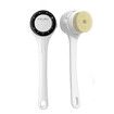 Electric Body Brush Back Scrubber, Rechargeable Spinning Bath Brush with 4 Speeds, Waterproof Long Handle Body Scrubber with 5 Heads (White)