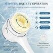 Electric Body Brush Back Scrubber, Rechargeable Spinning Bath Brush with 4 Speeds, Waterproof Long Handle Body Scrubber with 5 Heads (White)