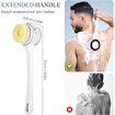 Electric Body Brush Back Scrubber, Rechargeable Spinning Bath Brush with 4 Speeds, Waterproof Long Handle Body Scrubber with 5 Heads (White)
