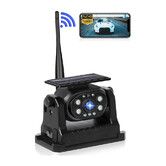 Wireless Backup Camera Solar WiFi, Magnetic Ease of Use Hitch Trailer Truck HD 1080P Clear Night Vision No Lag Rechargeable Rear View Camera