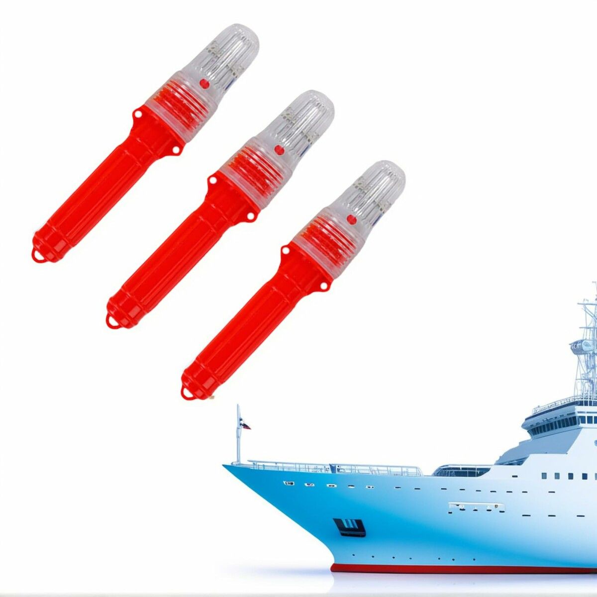 Boat Flares 3 Pack Marine Emergency Flares,Waterproof & Visible up to 10 Miles,Day/Night Use,Life Rafts & Buoys,Red Aerial & Handheld Signals