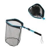 Floating Collapsible Telescopic Landing Net Aluminum Handle Foldable Fish Net Retractable Lanyard Saltwater Freshwater kayak Boat Sea