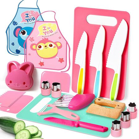 20 Piece Kitchen Set Early Education Cutting Board Suitable for Ages 9 and Above Fun Cooking Activities Gift