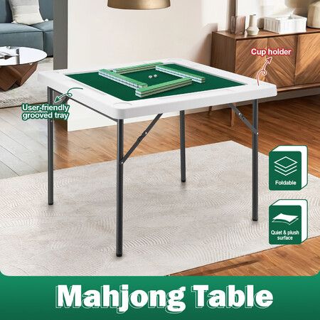 Mahjong Card Table Portable Folding Majiang Poker Game Board Blackjack Domino Gaming Desk 4 Player Lightweight Camping Picnic Party Square Furniture