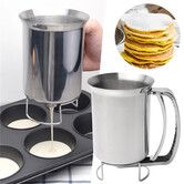 Pancake Batter Dispenser, 900ML Stainless Steel Pourer Handheld Making Crepes Cupcake Waffle Cake Maker Pastry Cooking Baking Tools For Home Kitchen